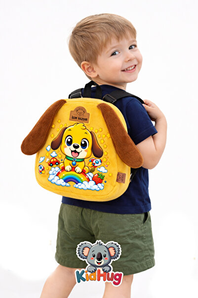 KidHug [İSİM YAZDIR] İsimli Baskılı Köpek Temelaı Çocuk Çanta Bebek Sırt Çant...