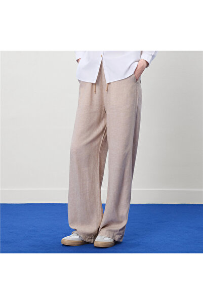 Giordano Women's Wide Leg Linen-Viscose Pants