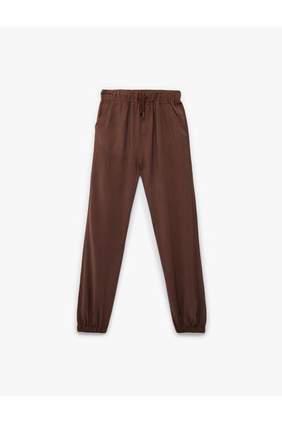 Koton Beli Джогър панталони с връзки от вискозна смес