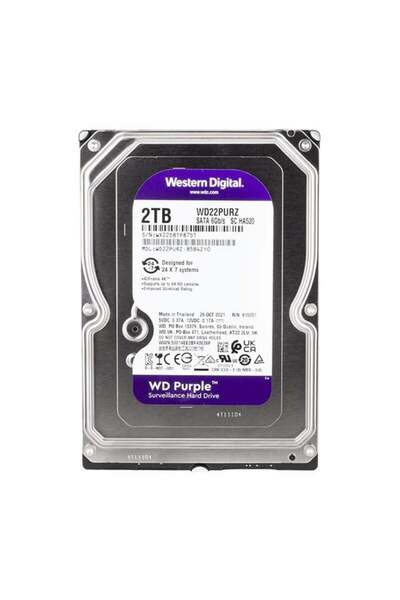 Epilons ويسترن ديجيتال بيربل Wd22Purz 2 تيرابايت ساتا 6 جيجابايت/ثانية 24/7 ق...