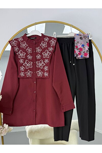 YILMAZBARMAZ costum negru de damă cu pantaloni