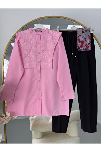 YILMAZBARMAZ costum negru de damă cu pantaloni