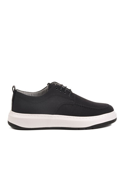 Aspor Black White Linen Men's Casual Shoes
