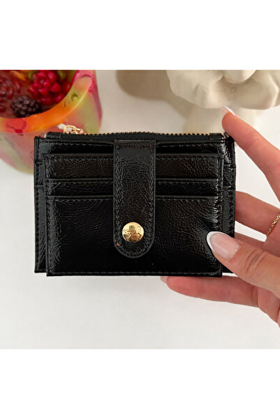 EVVA BAGS Rugan Leather Wallet with Clasp, Zipper, and Photo Compartment