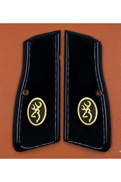 BELMARGRİPS Kabze Browning HP MK3 Siyah Akrilik Pirinç Logo