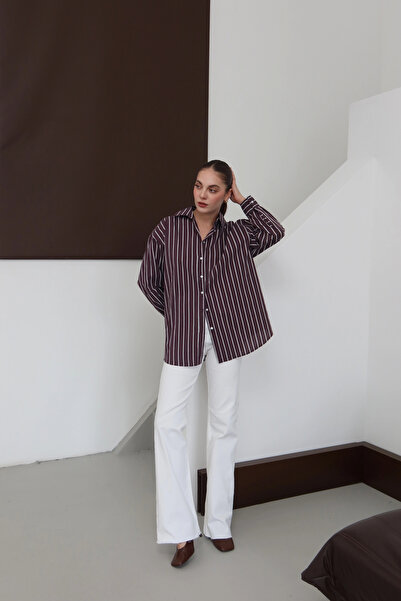 roea Stripe Detailed Shirt Brown