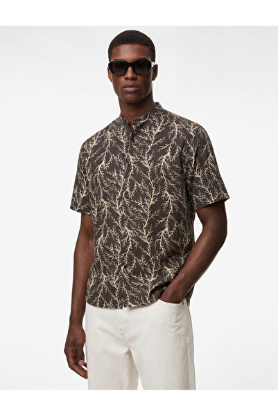 Koton Πουκάμισο με κοντό μανίκι με μοτίβο με γυριστό γιακά