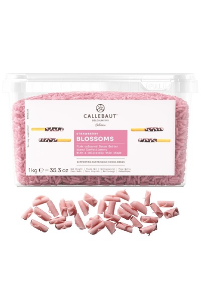 Barry Callebaut Callebaut chocolate with strawberry curls Blossom decorations...