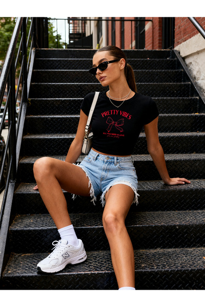 ALİKA Γυναικεία Pretty Vibes με τύπωμα Βαμβάκι τεμάχια ελαστικό ύφασμα Καθημε...