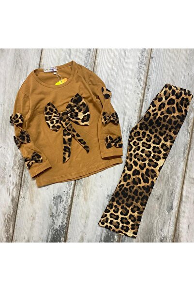 Doradino Girl's Two-Piece Set with Leopard Detail on Top and Bottom