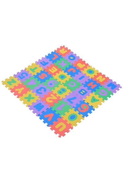 smile toys EVA Foam Educational Puzzle Rug with Letters and Numbers – 36 Colo...