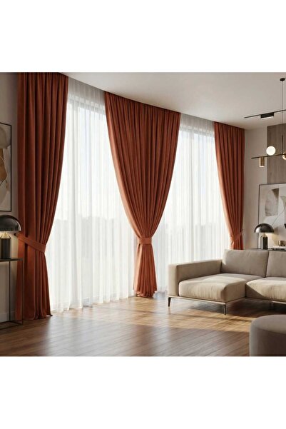 OEM Terra opaque Drapery Curtain , Terracotta color, Premium