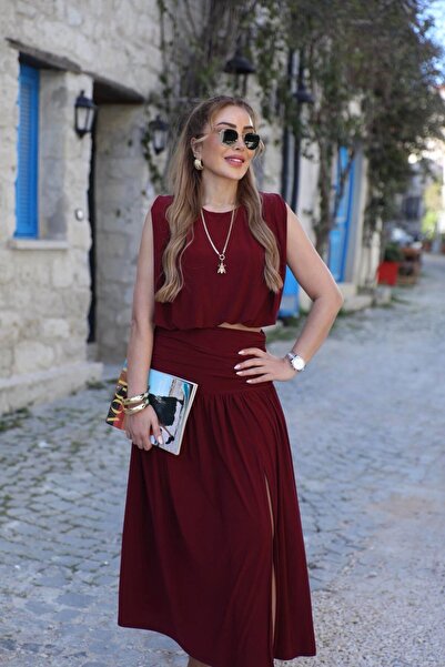 QİMYA BUTİK Buketli̇ Women's Sleeveless Loose Short Balloon Blouse and Elasti...