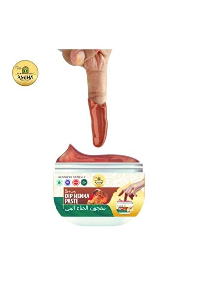 AMİNA معجون حناء فوري بلون عنابي | لأطراف الأصابع مع 3 أنواع من عصي وشم الحناء