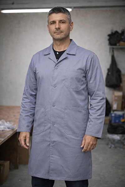 Lion Gray Long Work Apron