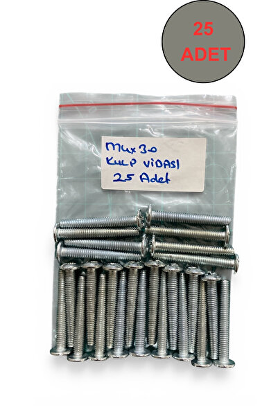 Tuna Metrik Vida Silindir Baş Kulp Vidası M4x30 mm 25 Adet