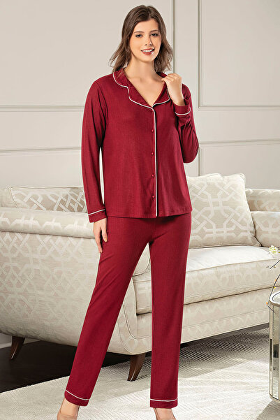 Peakform Interlock Jenica Women's Pajama Set Buttoned P Cotton U Y Soft-Textu...