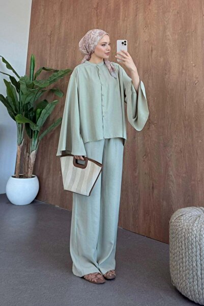 Hazamoda ليليوم قماش مودال مجموعة مينت