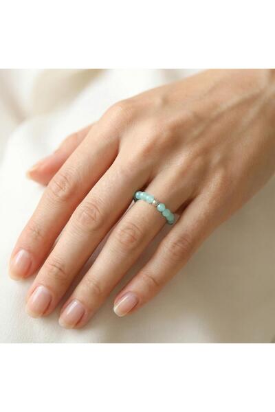 Taş Sandığı Amazonite Stone Elastic Ring - 3.5 mm