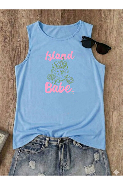 SUNFREE BABE cu imprimeu Tricou de vară fără mâneci pentru femei, pachet de b...