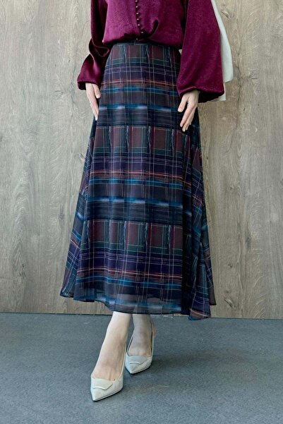 Hazamoda Σιφόν Με σχέδιο Φούστα Βουργουνδίας