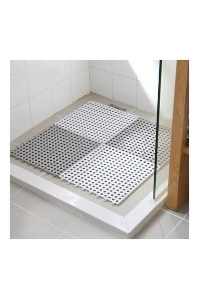 Generic 4 قطع من سجادات الحمام المربعة مانع للانزلاق، بأحجام متنوعة 30×8×30 سم