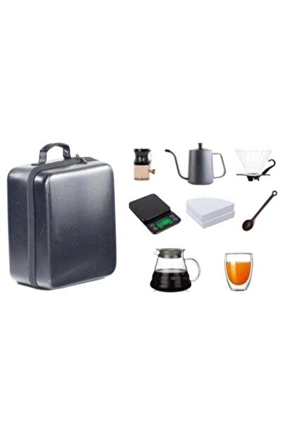 Generic Set of Travel Coffee Gift Set with Goose Neck Kettle Digital Scale Do...