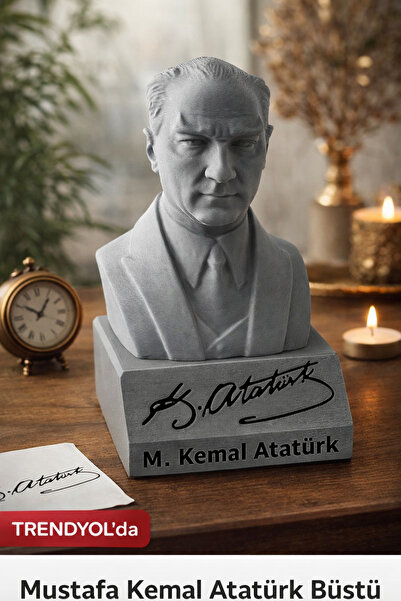 EVALIA 3D Atatürk Büstü - Atatürk İmzalı