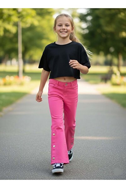 Lolliboomkids Devojčice španske široke pantalone Kopčanje na drukere detaljne...