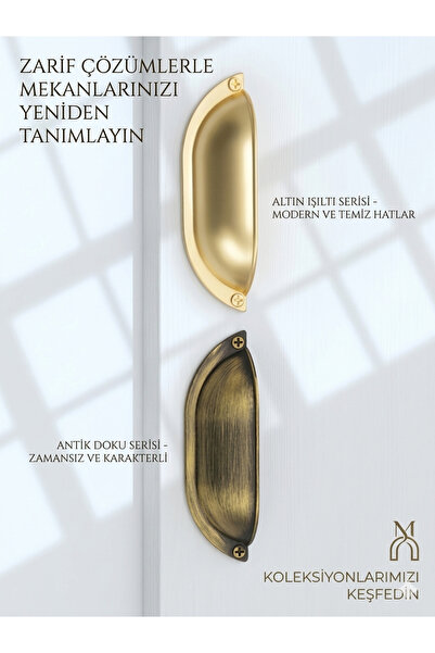 NİSAM AKS 1028 96mm mas Lüx çanak antik sarı kulp