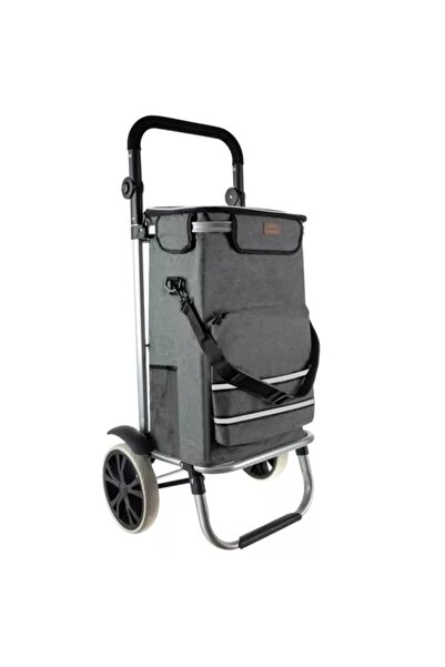 Gardlov Cărucior de cumpărături, pliabil, capacitate 40L, gri, 100x40x47cm