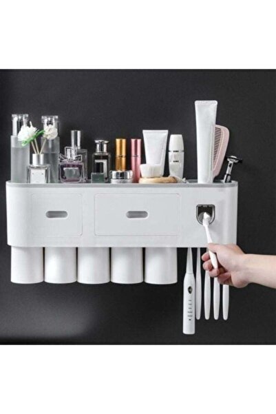 Generic حامل ومنظم فرشاة أسنان يُثبت على الحائط