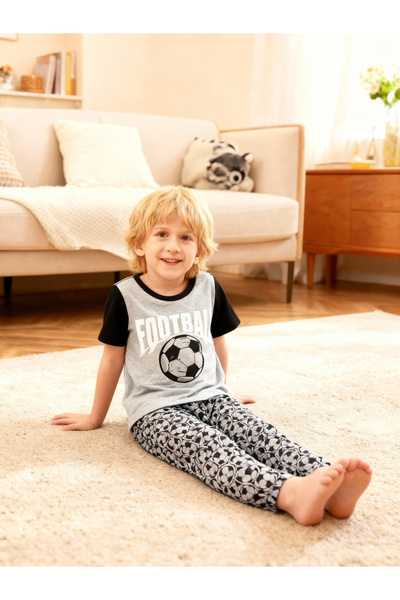 Take Two By Styli Boys Graphic Print T-Shirt and Pyjama Set