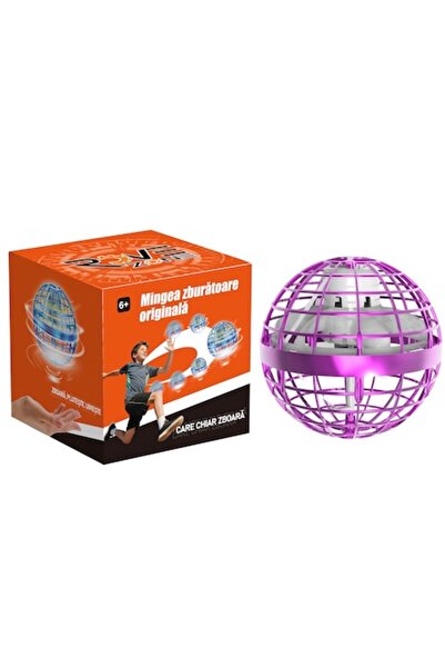 RoveZone Minge zburătoare cu LED, tip OZN/dronă, încărcare USB, roz