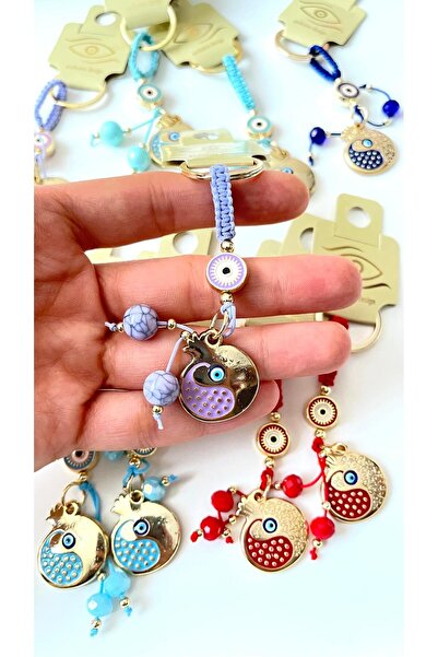 Cassime Μπρελόκ με μοτίβο λιλά ρόδι και χρυσό επιχρυσωμένο στολίδι με το έμβλ...