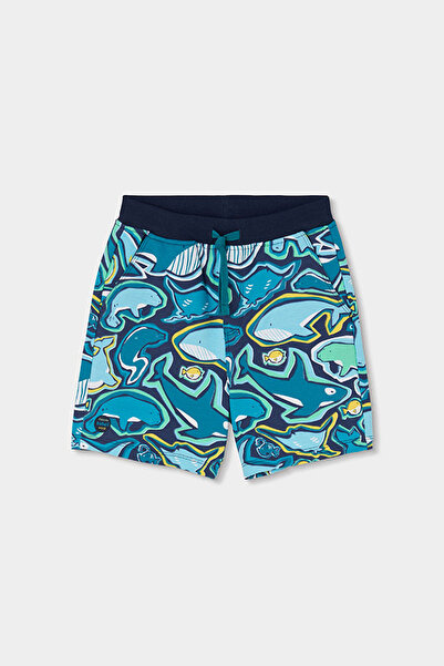 Boboli Shark Patterned Shorts 2-6 Years Blue