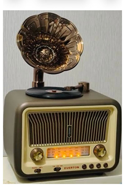 Everton RT-586 Nostaljik Gramofon Tasarımlı Bluetooth Hoparlör-FM/AM/SW 3 Ban...