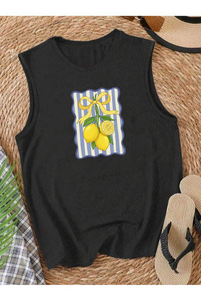 SUNFREE Ribbon Summer Fruits B Printed Women's P Cotton U Sleeveless Summer A...