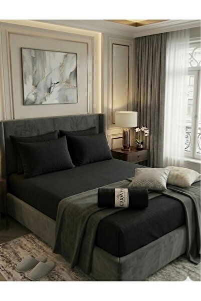 carwen home tekstil Flat Black Rubber Chair Bed Sheet Kimi Single Double Battal