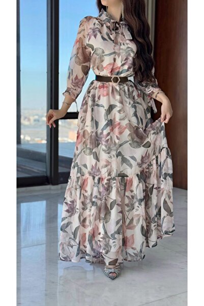 ALATHEER FASHION Floral chiffon dress