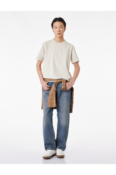 Koton Μπλουζάκι με κοντό μανίκι από βαμβακερό εμπριμέ με κανονική εφαρμογή