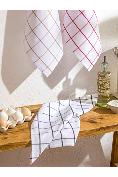 LC Waikiki I Checked Embroidered Embroidered Cleaning Cloths 3-Pack 40X50 cm ...