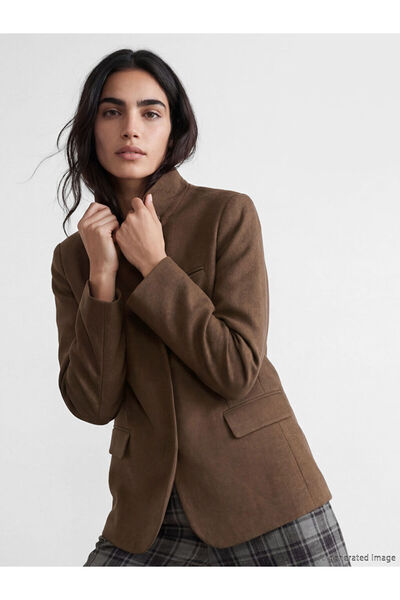 LC Waikiki Brown Hakim Collar Women's Jacket