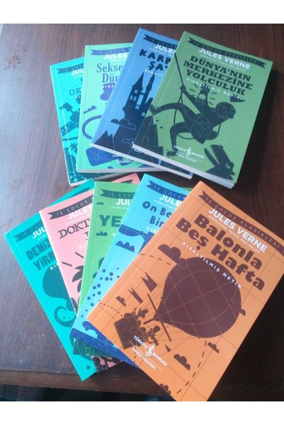 TÜRKİYE İŞ BANKASI KÜLTÜR YAYINLARI سلسلة كتب Jules Verne (مجموعة من 9 كتب)