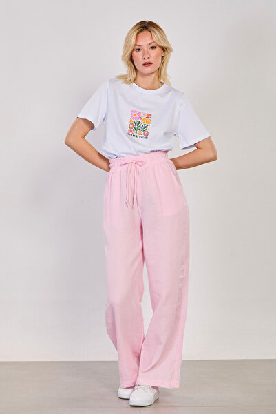 BARRELS AND OIL Women's Beli Tie-Detail Loose Trousers with Cotton Pockets - ...