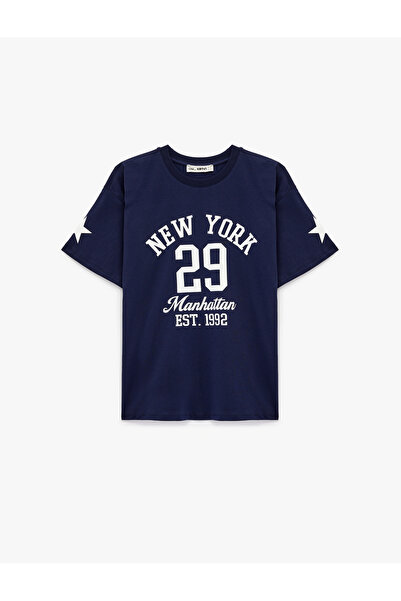 Koton Comfortable Fit Short Sleeve Crew Neck College Printed T-Shirt