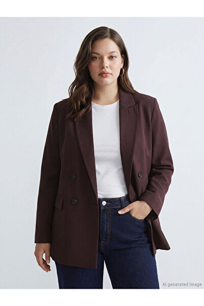 LC Waikiki Double Breasted Collar Women's Blazer Jacket