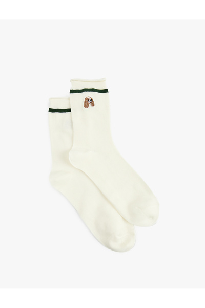 Koton Чорапи с раирани шарки и бродерия с кучета