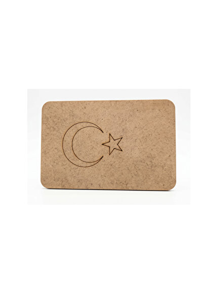 Tahtagurusu 10'lu Türk Bayrağı Boyama Seti - 15x10 cm Ham MDF - Çocuklar İçin...