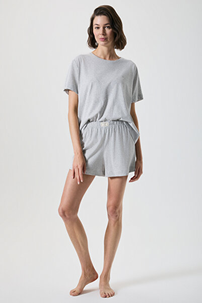 Penyemood Set de pantaloni scurți cu decolteu tip crew, 100% bumbac